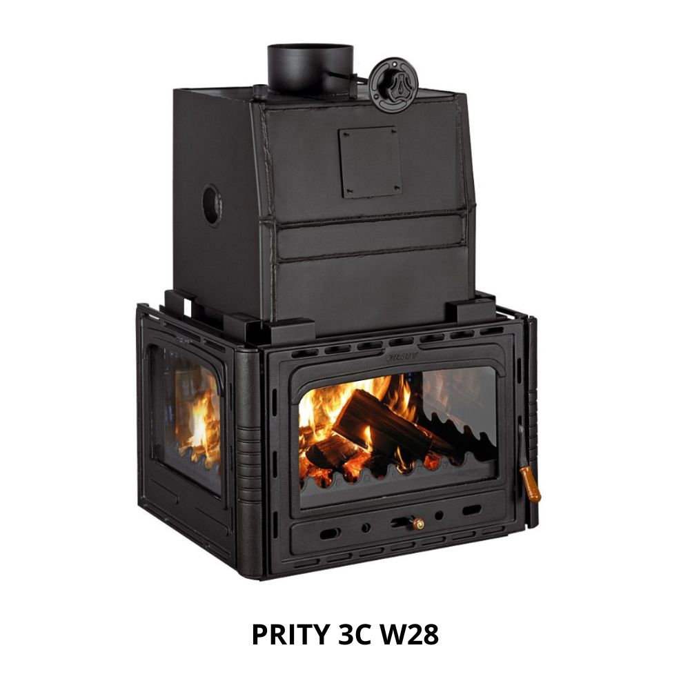 Wood Burning Fireplace with Back Boiler Prity 3C W28